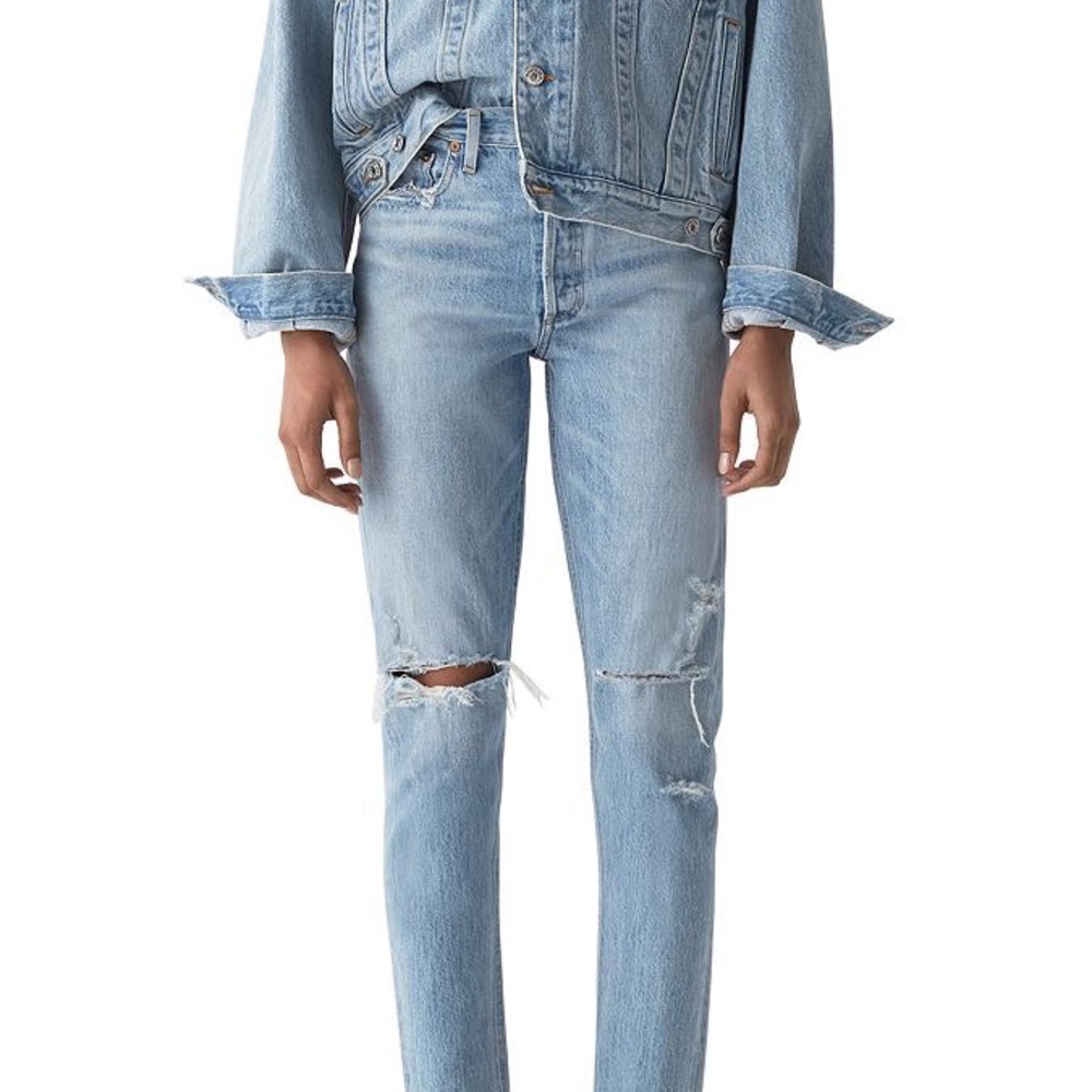 Agolde Light Blue Distressed Jeans